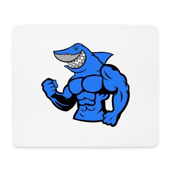 Strong Shark - Mousepad (Querformat) - Weiß - Vorne
