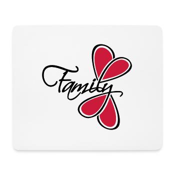 Heart Family lettering - Mouse Pad (horizontal) - white - Front