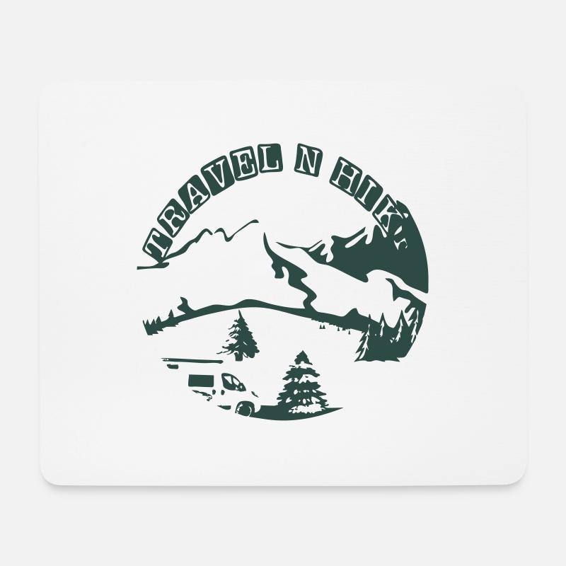 Travel N Hike Transparent - Mousepad (Querformat) - Weiß