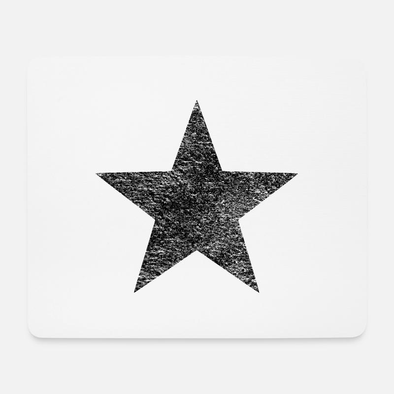 Schwarzer Stern - Vintage Grunge Struktur - Mousepad (Querformat) - Weiß