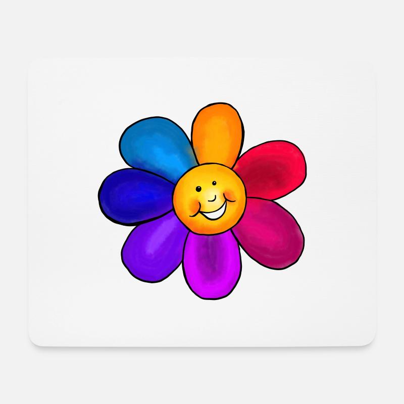 Bunte Blume - Mousepad (Querformat) - Weiß