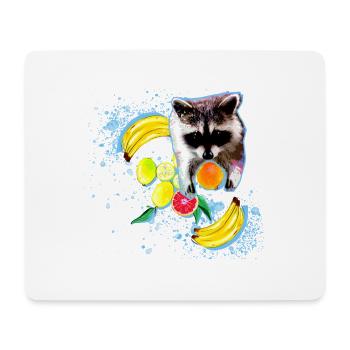 raton laveur, ours, graffiti, peinture, menthe, fruit - Tapis de souris (format paysage) - blanc - Devant