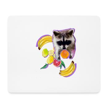raton laveur, ours, graffiti, peinture, menthe, fruit - Tapis de souris (format paysage) - blanc - Devant