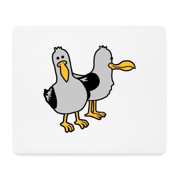 Gang 2 lustige Möwen - Mousepad (Querformat) - Weiß - Vorne