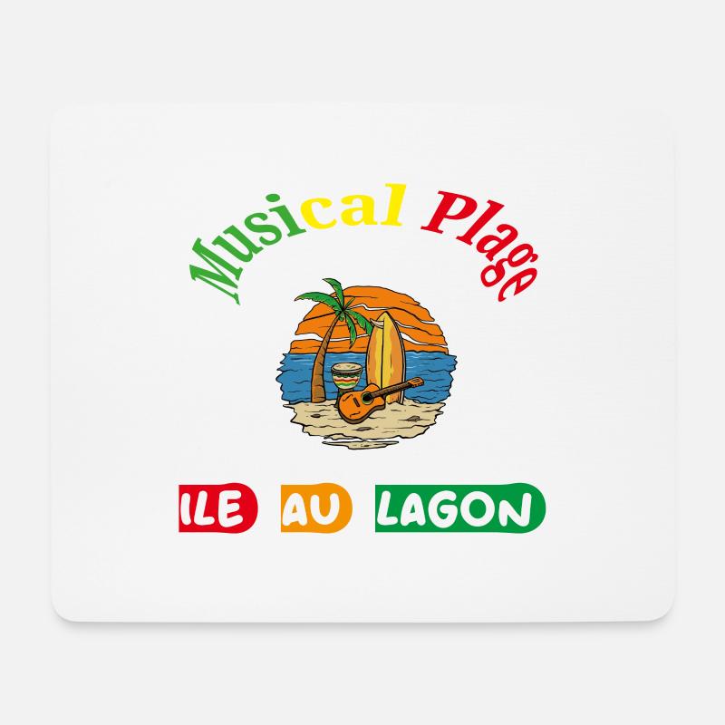 Musikalische Strandinsel zur Lagune - Mousepad (Querformat) - Weiß