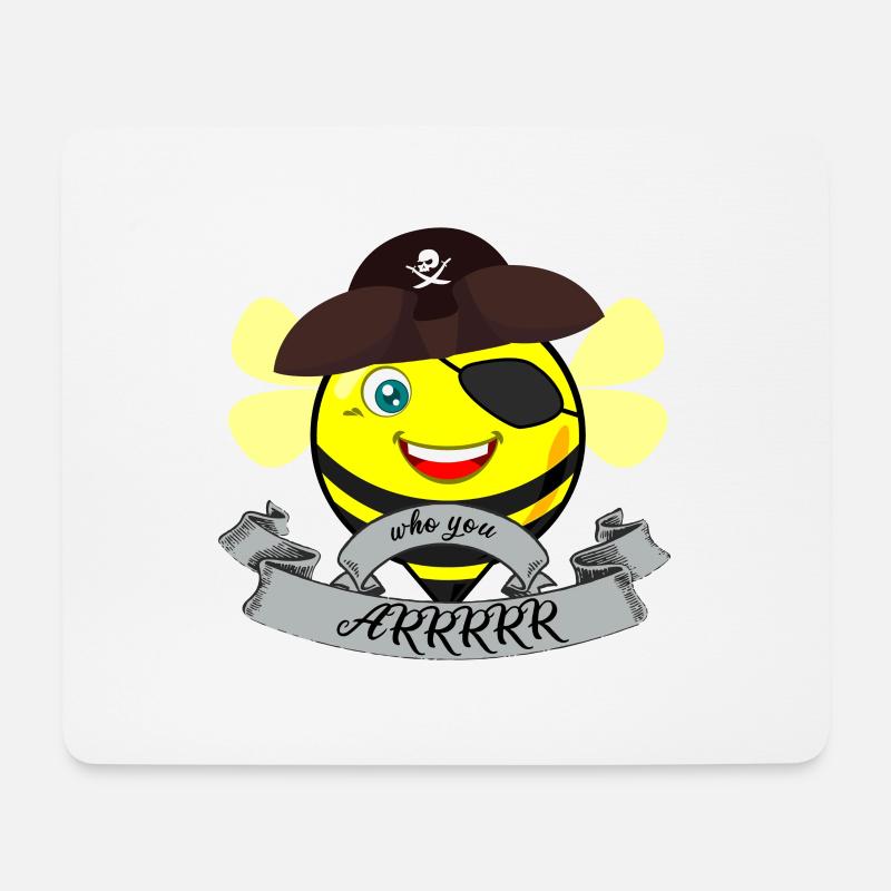 Abeille qui vous arrrr - Tapis de souris (format paysage) - blanc