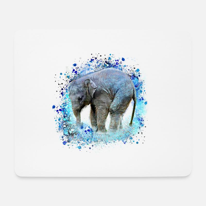 babyelefant,elefant,graffiti,blau,malerei - Mousepad (Querformat) - Weiß