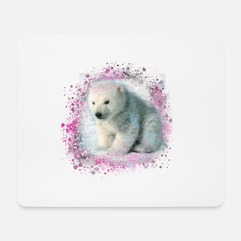 babyeisbär ,eisbär,malerei,rosa,graffiti - Mousepad (Querformat) - Weiß