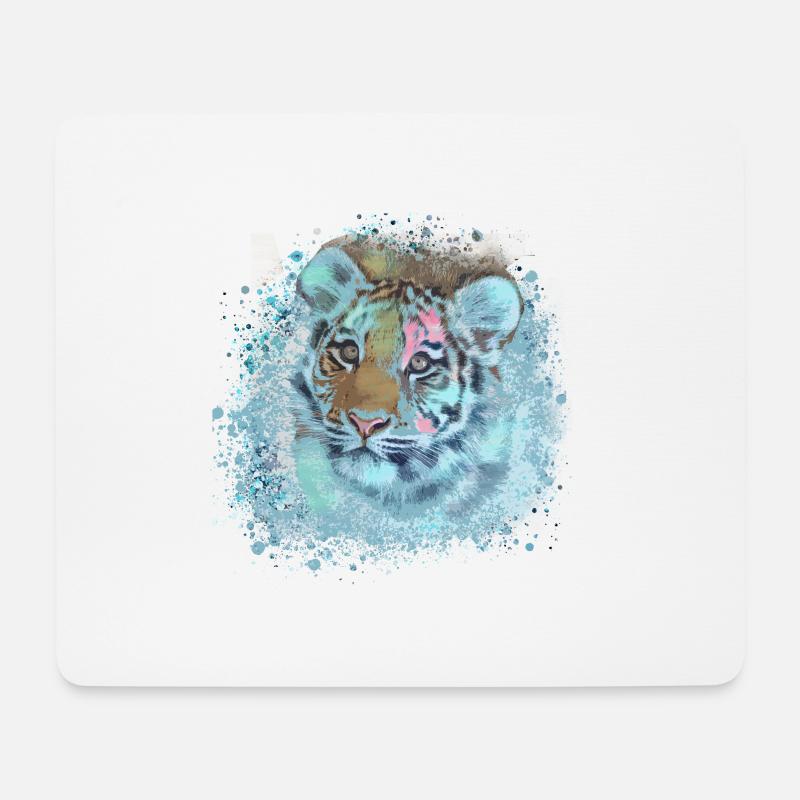 tigerbaby,tiger,blau,graffiti,malerei - Mousepad (Querformat) - Weiß