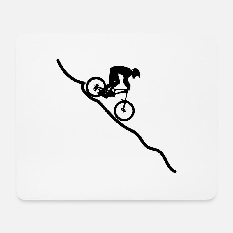 Mountainbiker Fahrrad Radsport downhill - Mousepad (Querformat) - Weiß