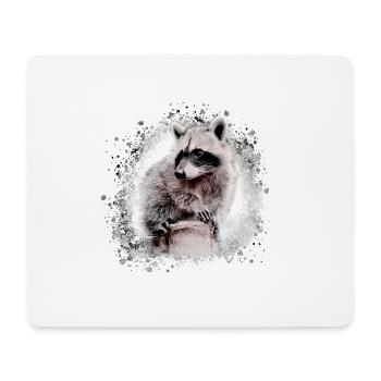 raton laveur, ours, graffiti, peinture, beige - Tapis de souris (format paysage) - blanc - Devant