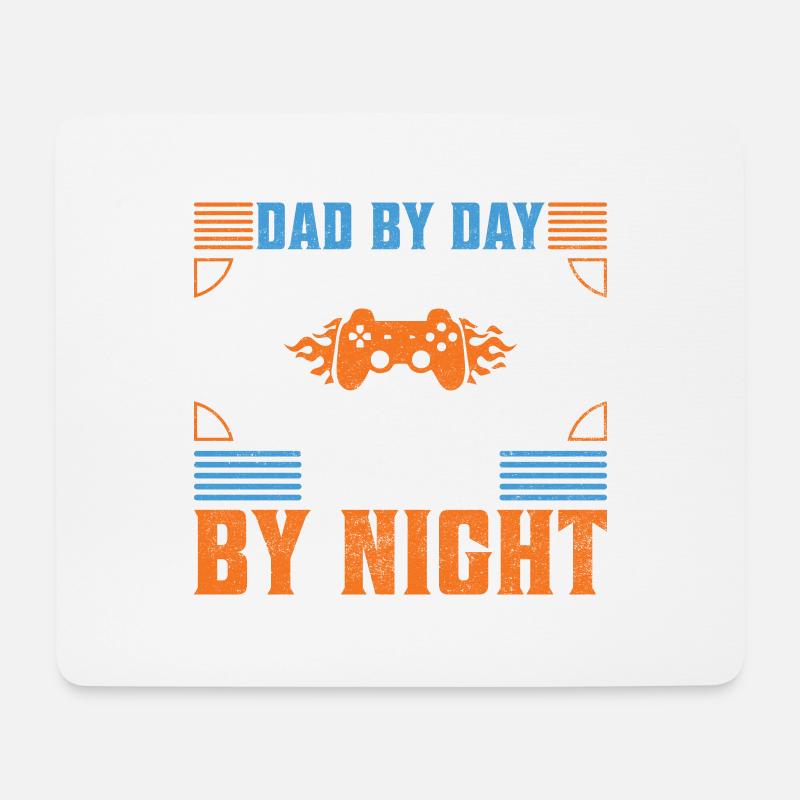 Dad by day, Gamer by night - Mousepad (Querformat) - Weiß