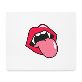 Vampire,Mouth,Teeth,Halloween,Retro,Vintage - Mouse Pad (horizontal) - white - Front