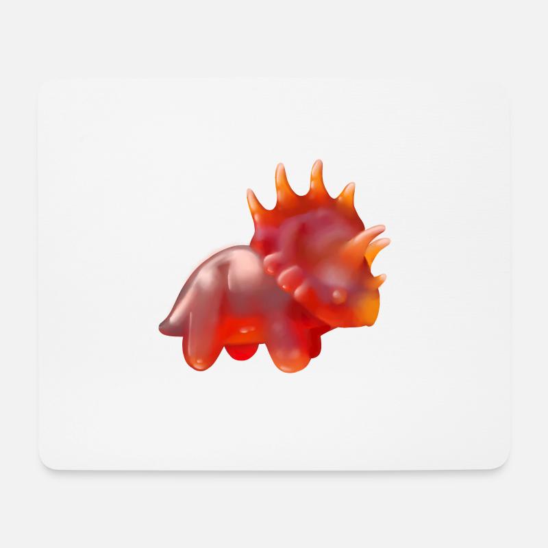Gummibärchen Triceratops, Dino, Dinosaurier - Mousepad (Querformat) - Weiß
