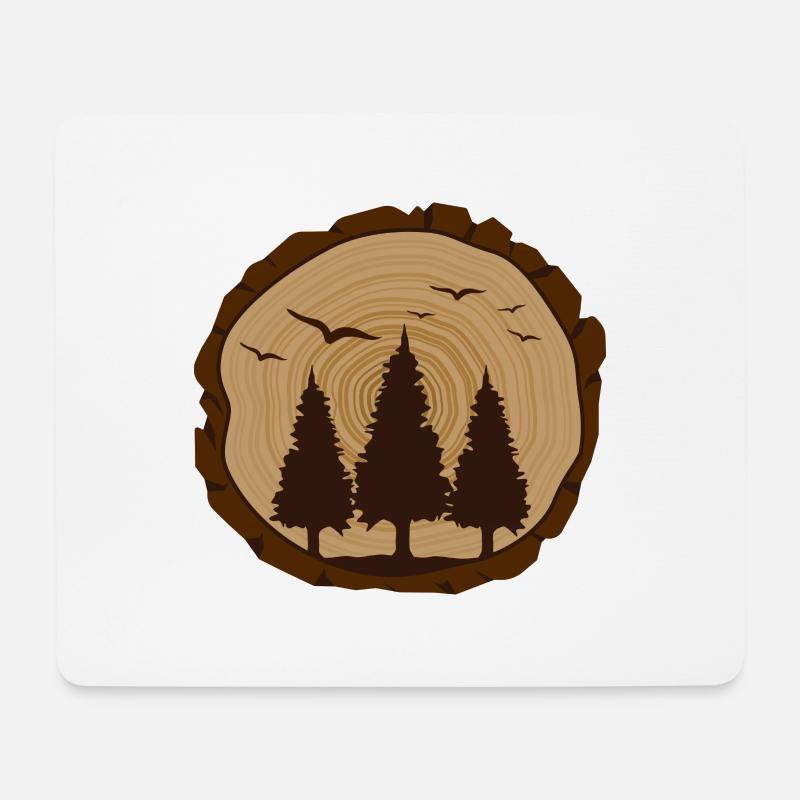Wald shinrin yoku Waldmeditation "Vögel im Wald" - Mousepad (Querformat) - Weiß