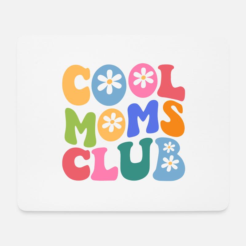 Cool Moms Club with Daisy Flower - Mousepad (Querformat) - Weiß