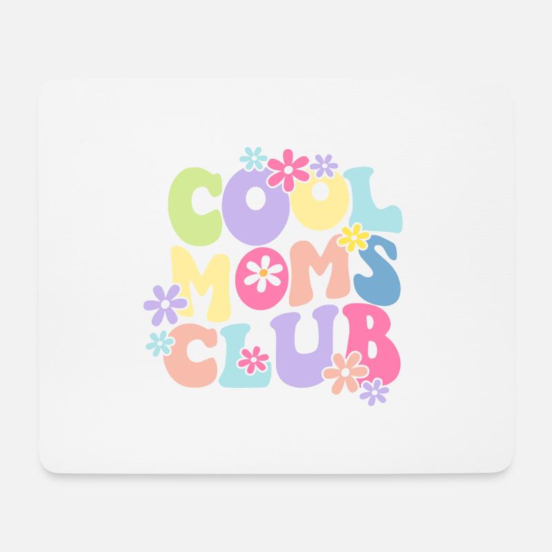 Cool Moms Club with Flowers - Mousepad (Querformat) - Weiß