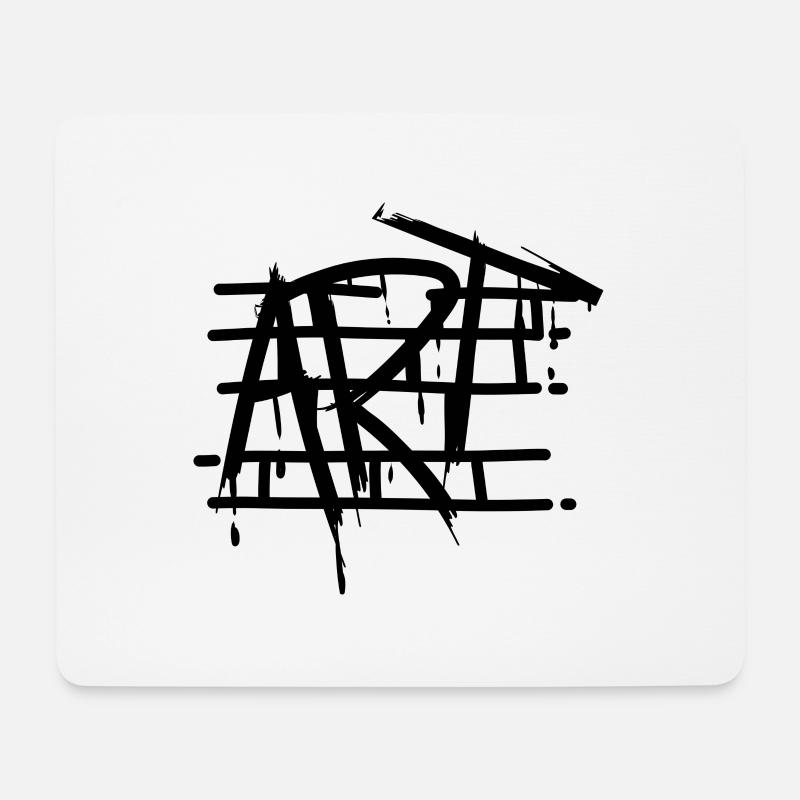 Schriftzug ART - Streetart Wall - Mousepad (Querformat) - Weiß