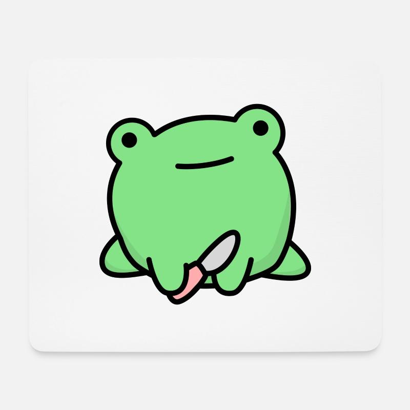 Frog with a knife - Mouse Pad (horizontal) - white