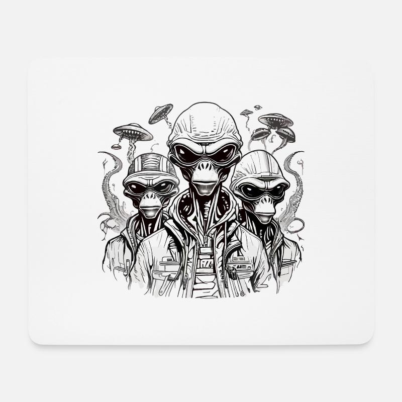 Alien-Rap - Mousepad (Querformat) - Weiß