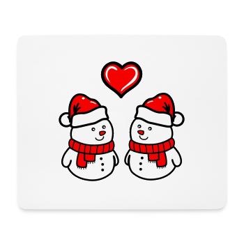 Amour bonhomme de neige - Tapis de souris (format paysage) - blanc - Devant