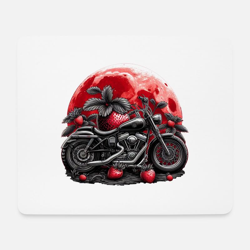 Erdbeer-Mond - Mousepad (Querformat) - Weiß