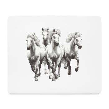Chevaux - Tapis de souris (format paysage) - blanc - Devant