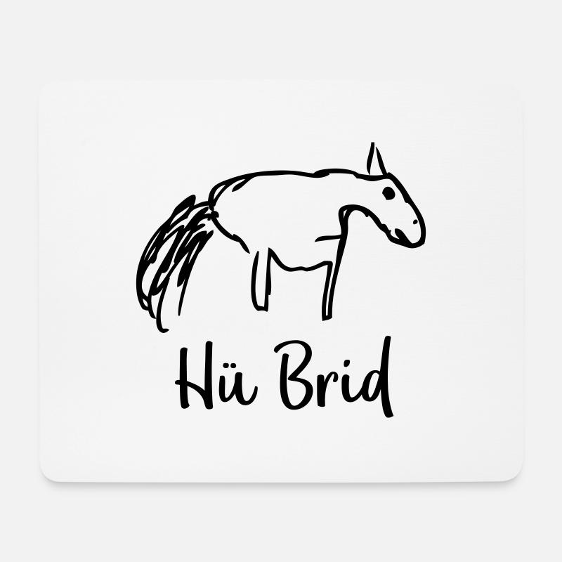 Hü Brid Pferd Hybrid Kfz - Mousepad (Querformat) - Weiß