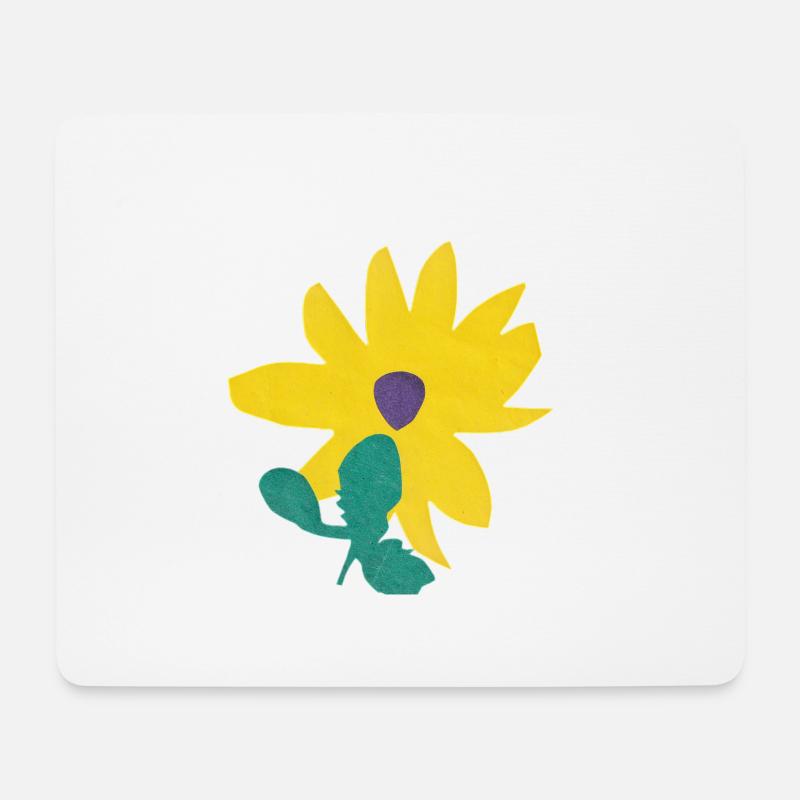 Ausgeschnittene Blume (ohne Hintergrund) - Mousepad (Querformat) - Weiß