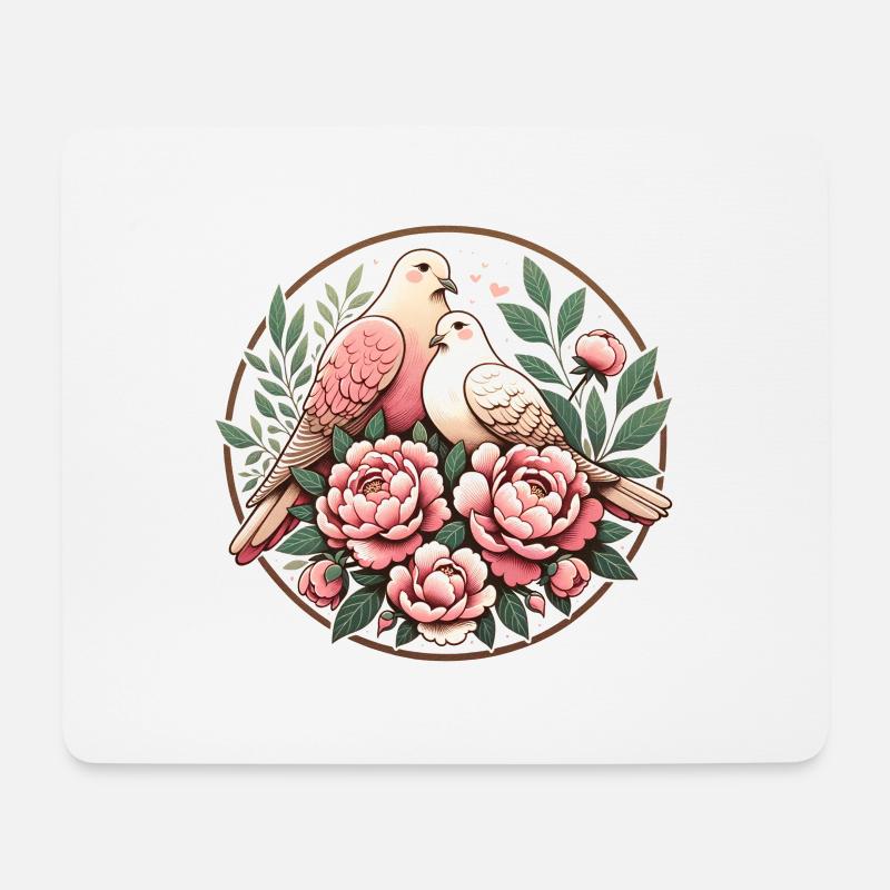 Trauernde Tauben - Mousepad (Querformat) - Weiß