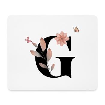 Lettre g fleurs sauvages aquarelles - Tapis de souris (format paysage) - blanc - Devant