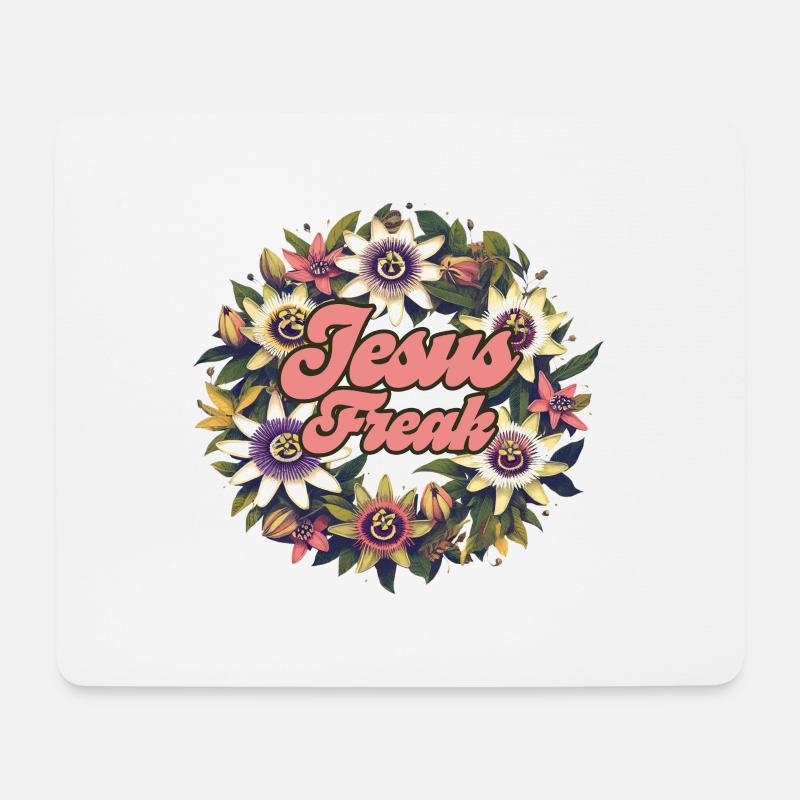 Jesus Freak Passionsblume - Mousepad (Querformat) - Weiß