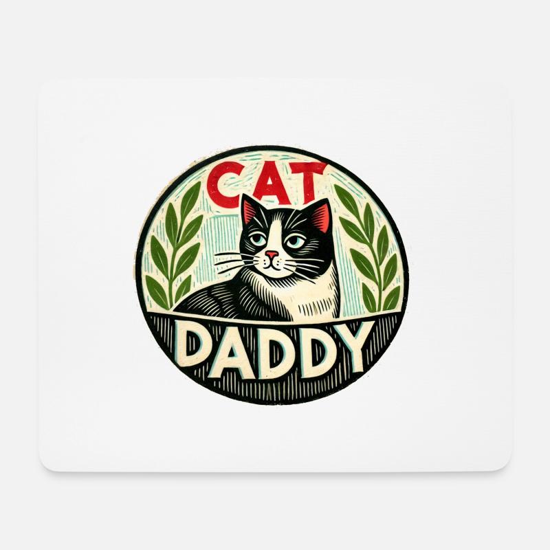 Katzen-Papa - Mousepad (Querformat) - Weiß