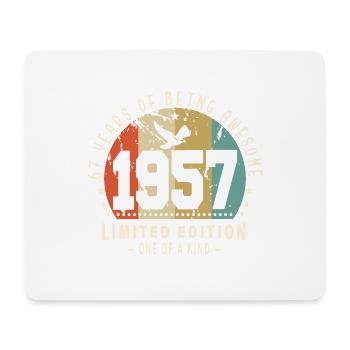 Original Geboren 1957 Authentisches Geschenk 1957 Bursdag - Mousepad (Querformat) - Weiß - Vorne