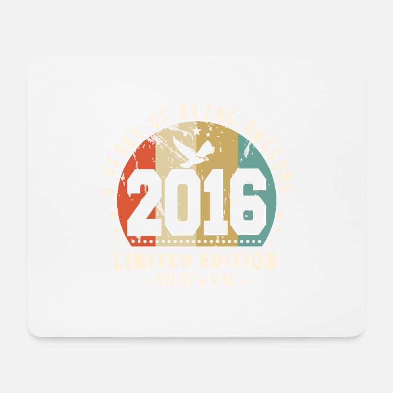 Original Geboren im Jahr 2016 Authentisches Geschenk 2016 Bursdag - Mousepad (Querformat) - Weiß