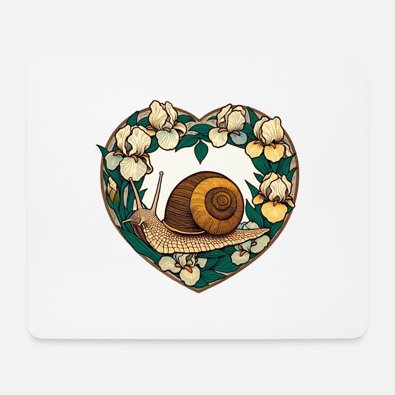 Vintage Schnecke - Mousepad (Querformat) - Weiß