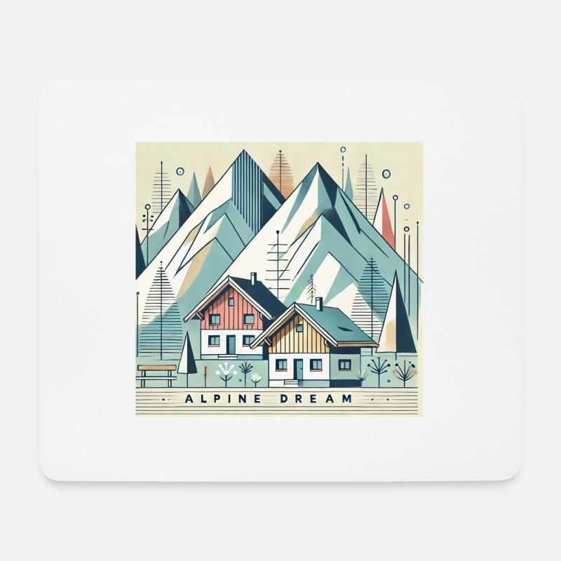 Alpiner Traum - Mousepad (Querformat) - Weiß