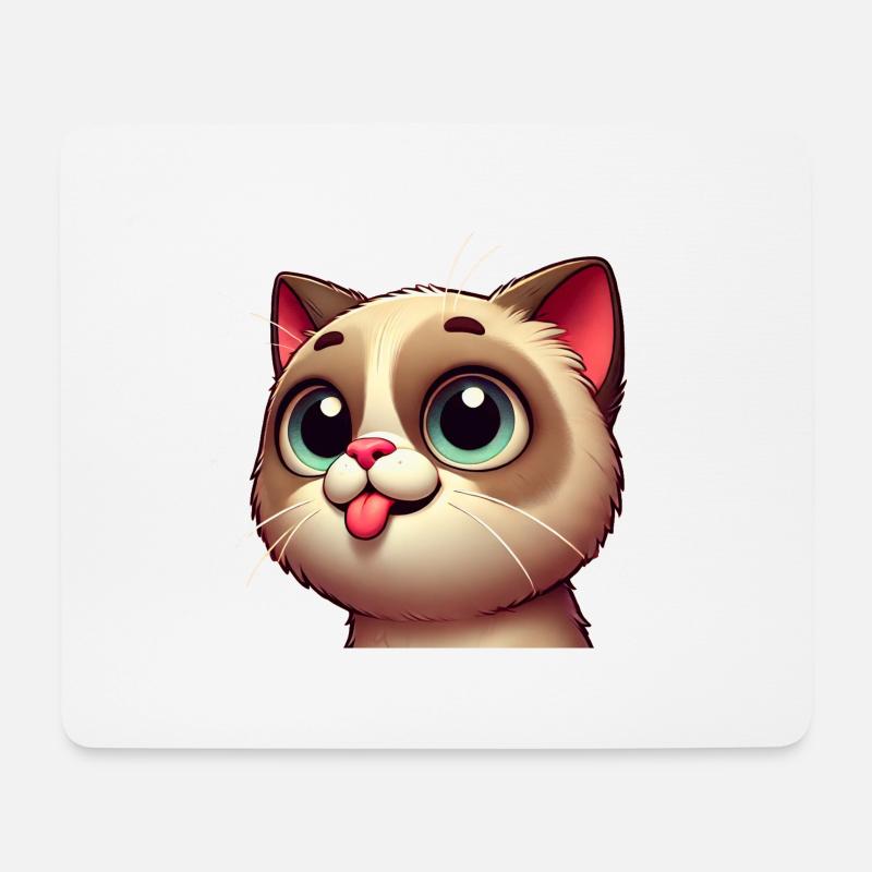 süße Katze mit großen Augen - Mousepad (Querformat) - Weiß