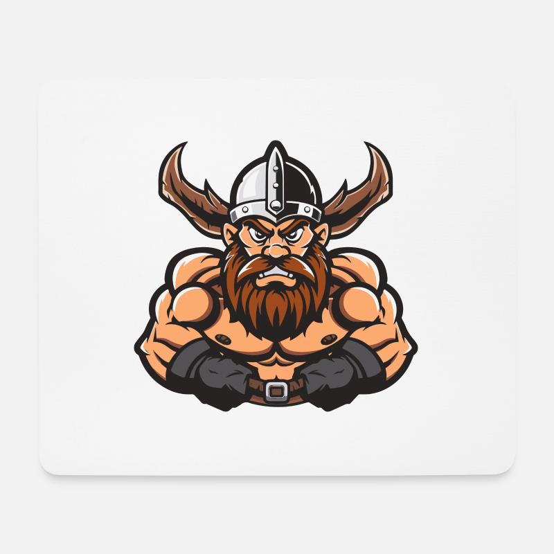 Wikinger Comic - Mousepad (Querformat) - Weiß