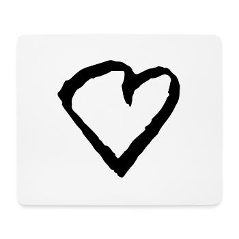 herz - Mousepad (Querformat) - Weiß - Vorne