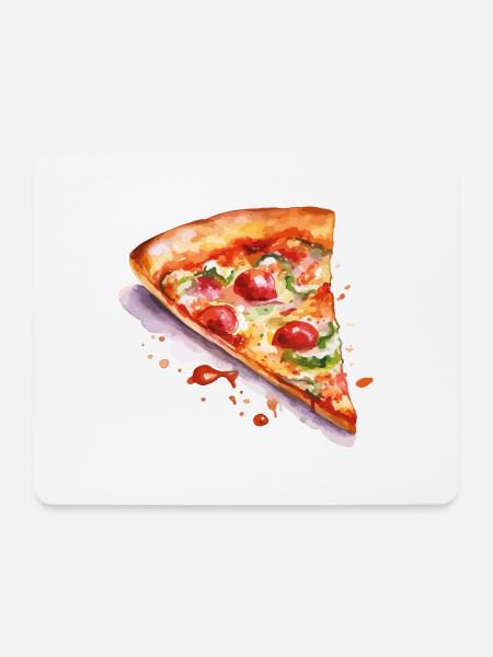 pizza - Mousepad (Querformat) - Weiß