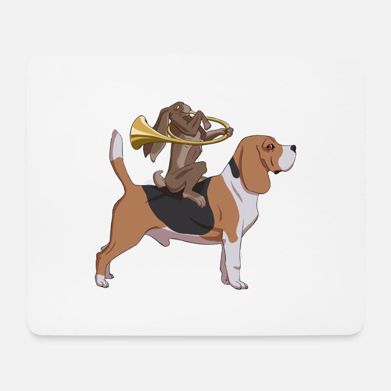 Jagd auf Hasenhorn - Mousepad (Querformat) - Weiß