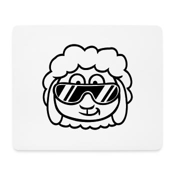 Sheep Sunglasses Party Cool DJ Head Face Cute - Mouse Pad (horizontal) - white - Front