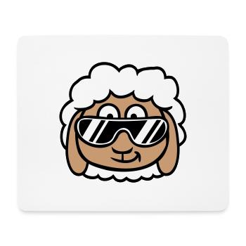 Schaf Sonnenbrille Party Schäfchen Lamm Cool Kopf - Mousepad (Querformat) - Weiß - Vorne