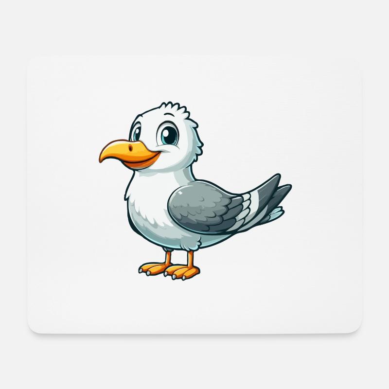 Möwe - Mousepad (Querformat) - Weiß
