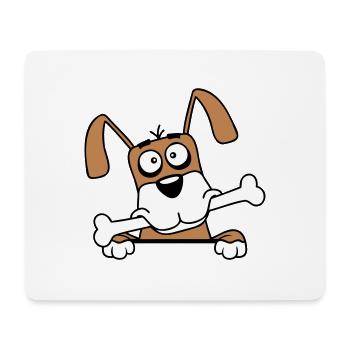 Funny Dog Big Bone Mouth Mouth Hunger Cool - Mouse Pad (horizontal) - white - Front