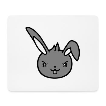 Lapin Mauvais Œil Coquin Cool Déterminé Drôle - Tapis de souris (format paysage) - blanc - Devant