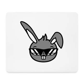 Hase Sonnenbrille Cool Hasenzähne Kaninchen Lustig - Mousepad (Querformat) - Weiß - Vorne