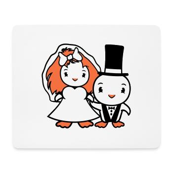 2 Birds Wedding Couple Ducks Wedding Man Woman Cute - Mouse Pad (horizontal) - white - Front