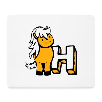 Horse H Horse Letter ABC English Learning School - Mouse Pad (horizontal) - white - Front